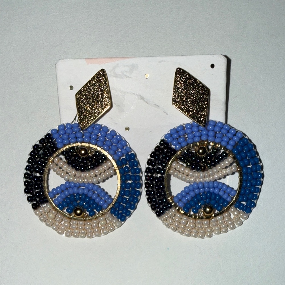 Elegant Beaded Hoop Earrings